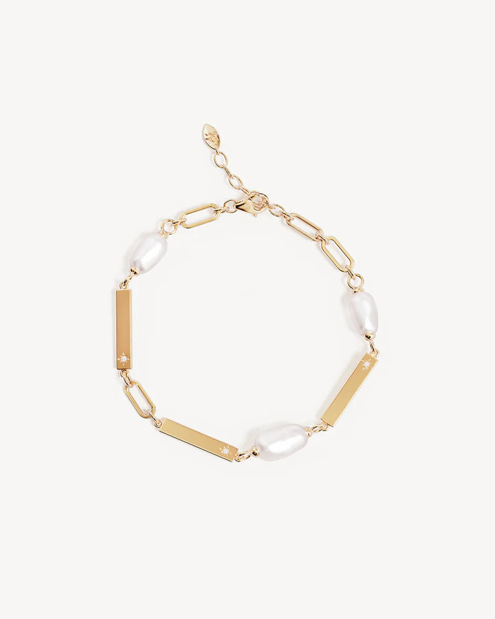 By Charlotte Connected By Love Engravable Pearl Bracelet - 18k Gold Vermeil