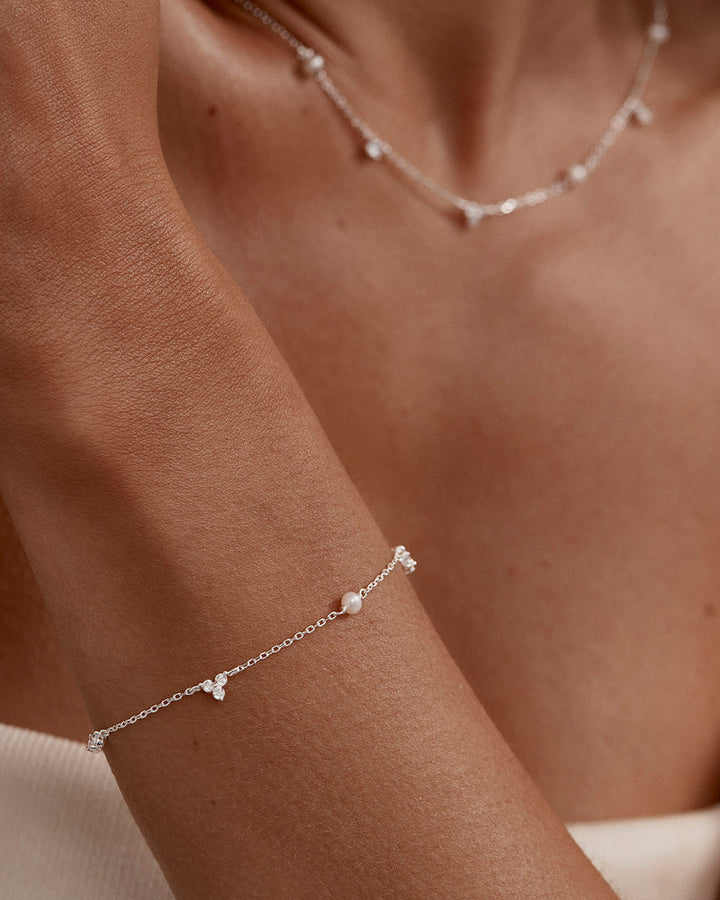 By Charlotte Moonlit Bloom Pearl Bracelet - Sterling Silver