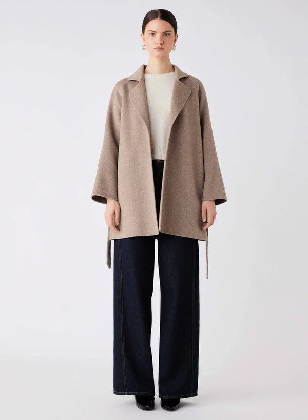 Esmaee Adele Double Faced Wool Coat - Mushroom