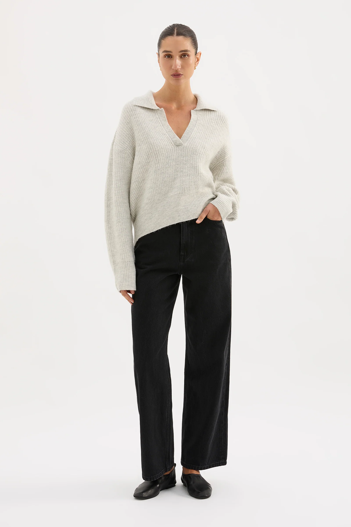 Nude Lucy Coleen Rugby Knit - Grey Marle