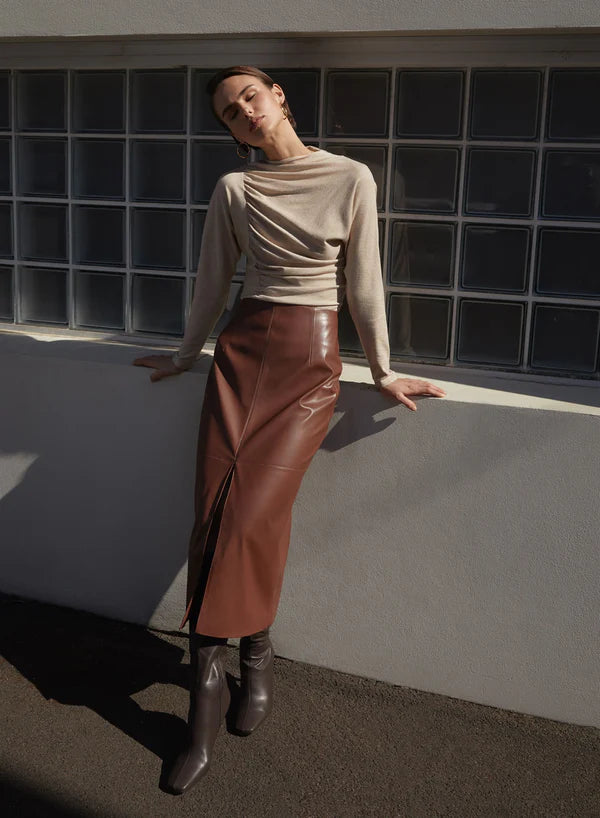 Esmaee Rocco Midi Skirt - Nutmeg