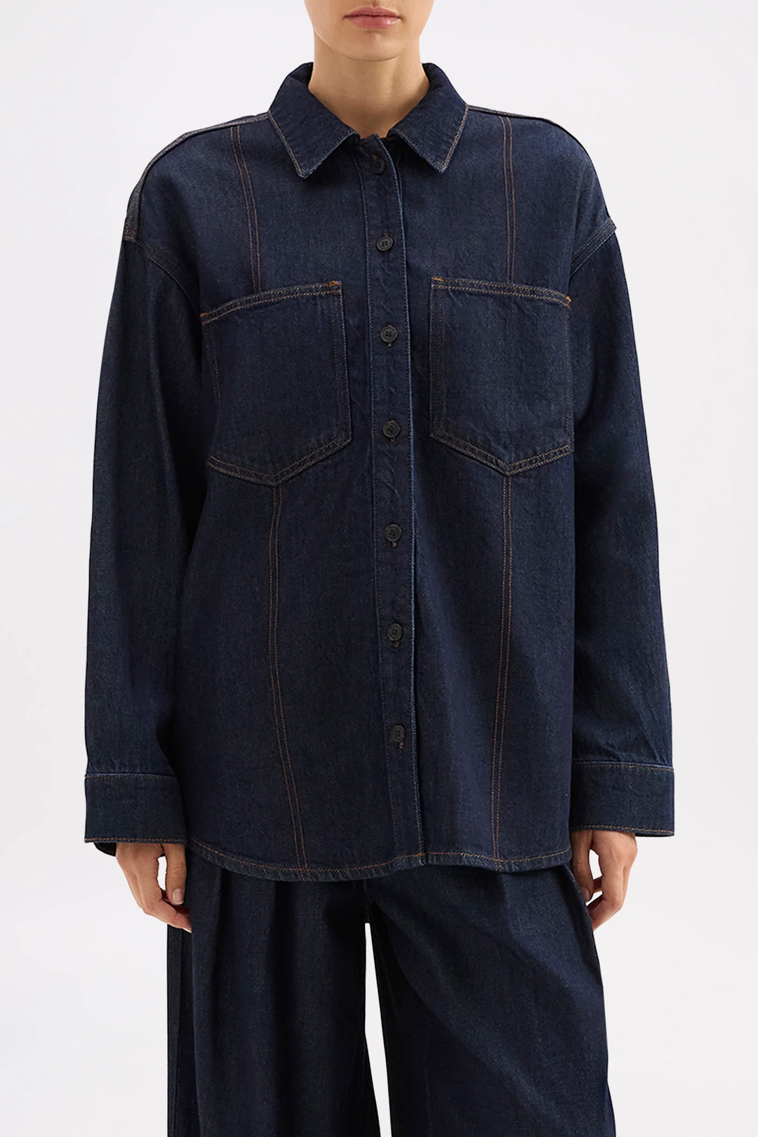 Nude Lucy Vita Denim Overshirt - Deep Blue
