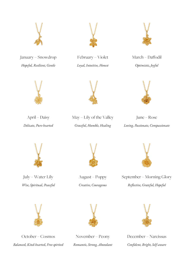 By Charlotte 18k Gold Vermeil Birth Flower Necklace - Rose June