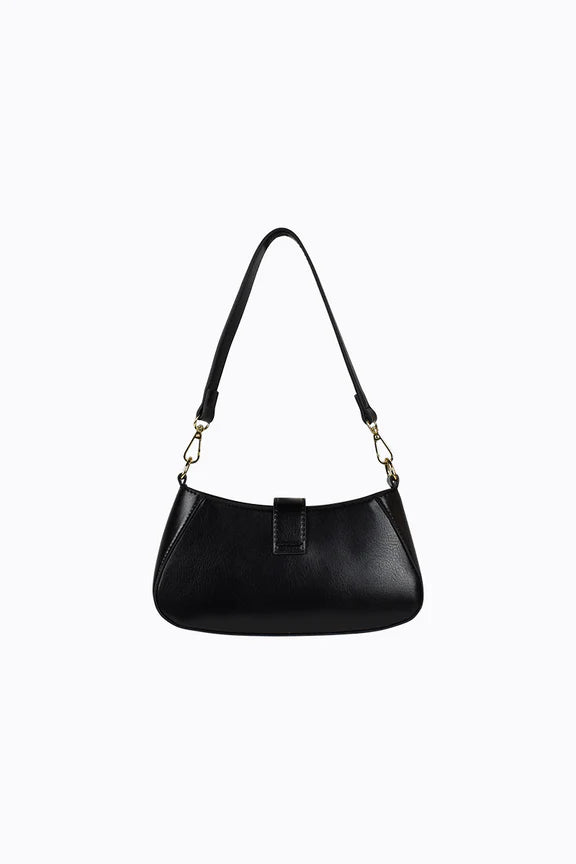 Peta + Jain Ripley Turnlock Shoulder Bag - Black PU/Gold