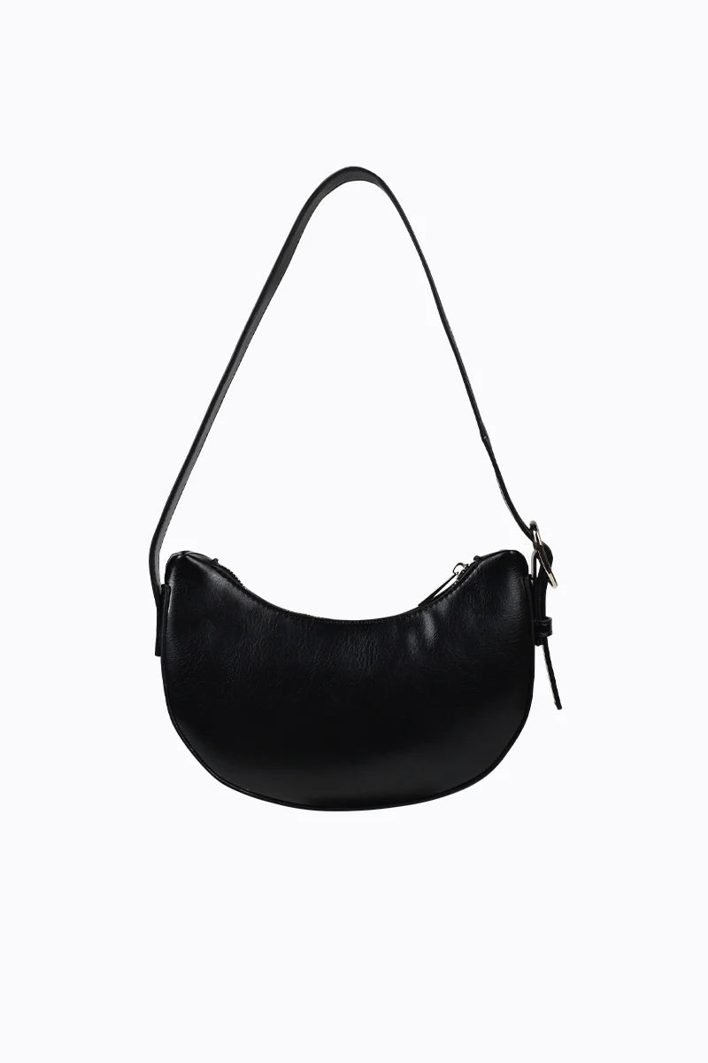 Peta + Jain Goldie Eyelet Shoulder Bag - Black PU/Silver