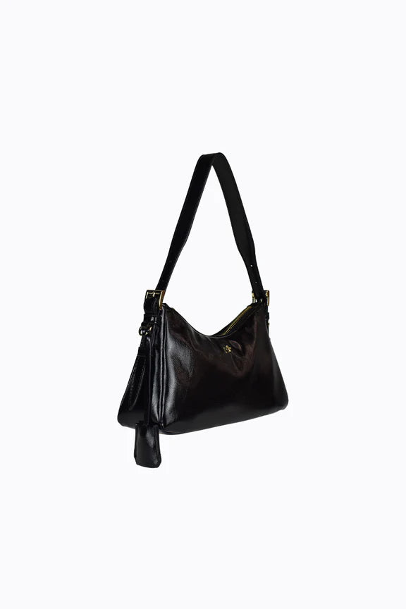 Peta + Jain Brody Shoulder Bag - Black Crinkle/Gold