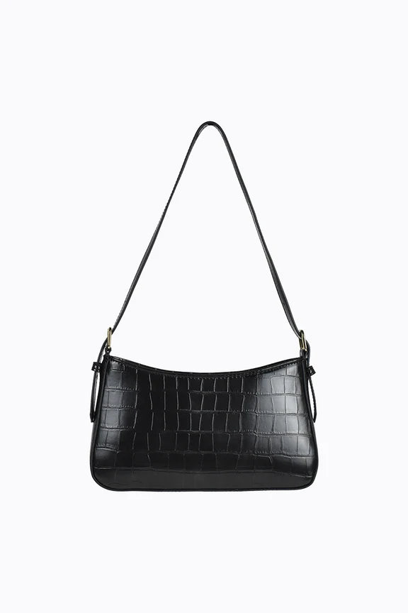 Peta + Jain Lilu Shoulder Bag - Black Croc/Gold