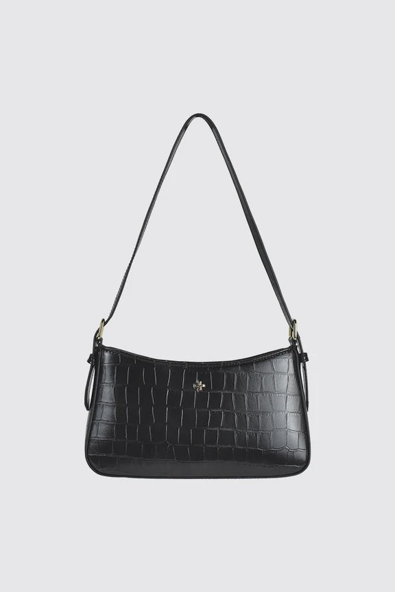 Peta + Jain Lilu Shoulder Bag - Black Croc/Gold