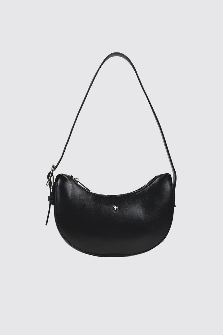 Peta + Jain Goldie Eyelet Shoulder Bag - Black PU/Silver