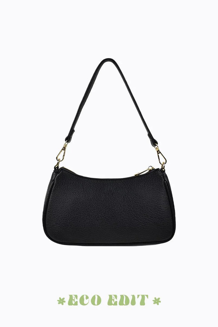 Peta + Jain Rosalia Shoulder Bag With Chain-Black Pebble Gold