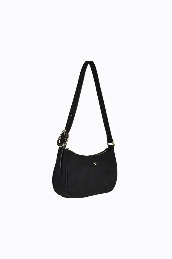 Peta + Jain Jesabel Fitting Shoulder Bag - Black Suede Gold