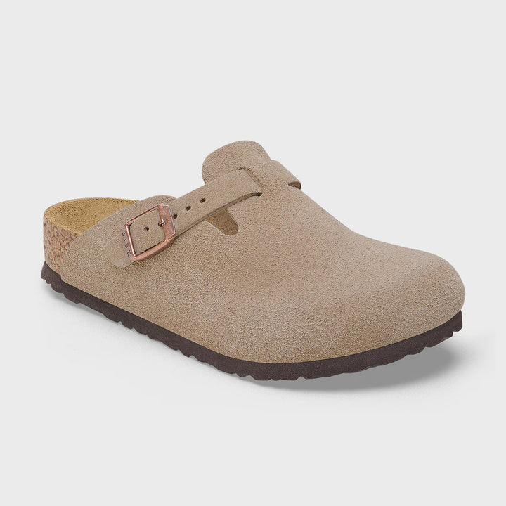 Birkenstock Boston Kids Taupe Suede Leather Narrow