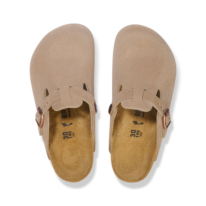 Birkenstock Boston Kids Taupe Suede Leather Narrow