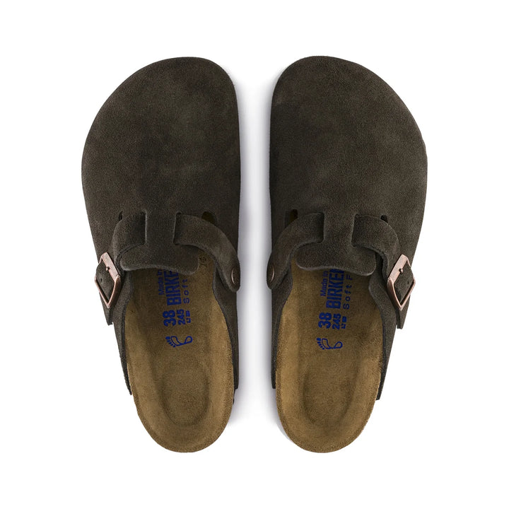 Birkenstock Boston SFB Mocca Suede Leather Narrow