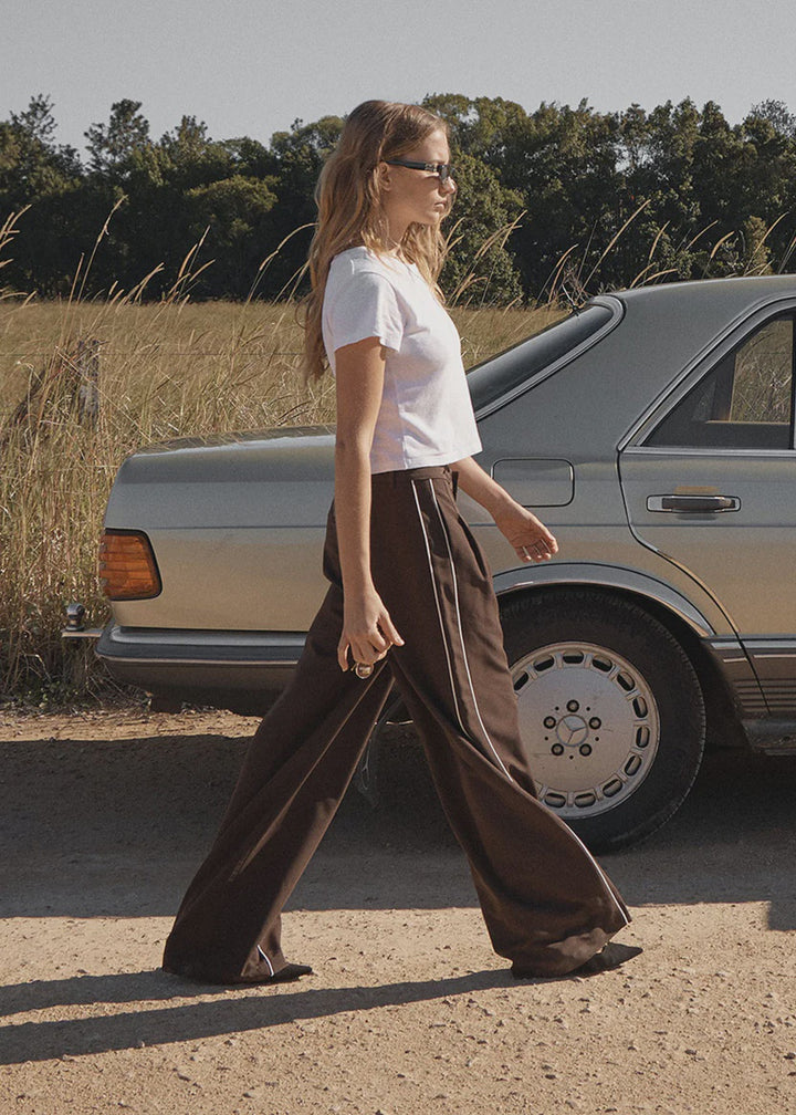 Afends Dita Low Rise Trouser - Coffee