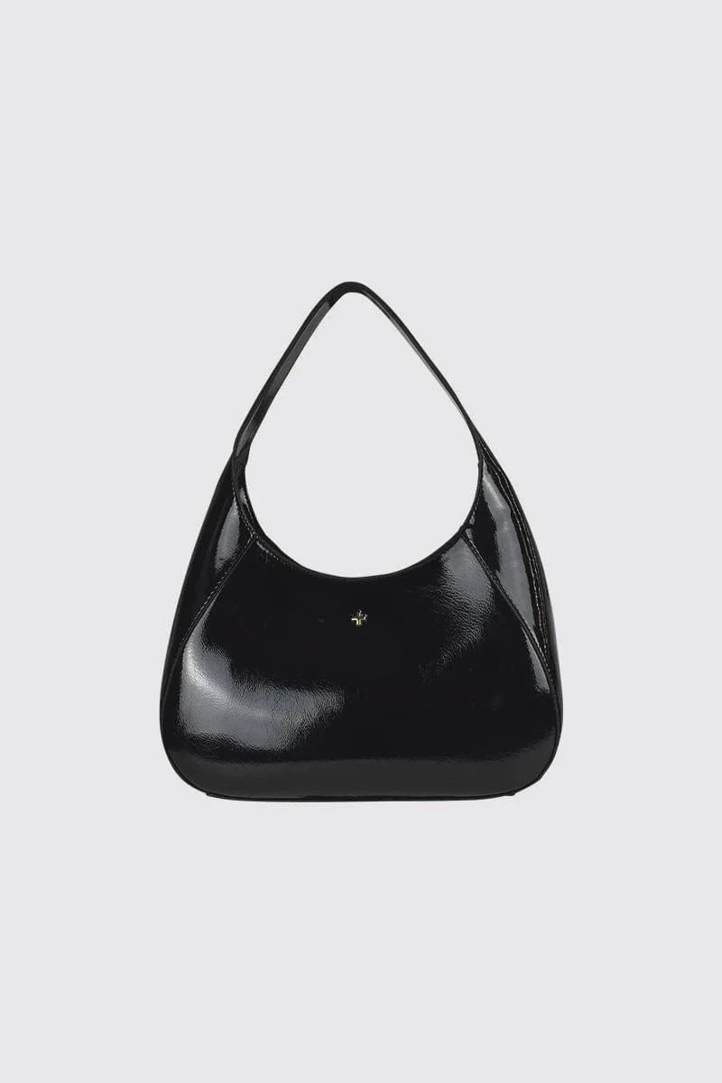 Peta + Jain Buffy Shoulder Bag - Black Patent Gold