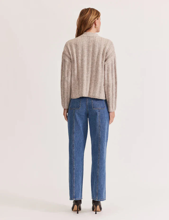 Staple The Label Maja Ribbed Jumper - Oat-Marle