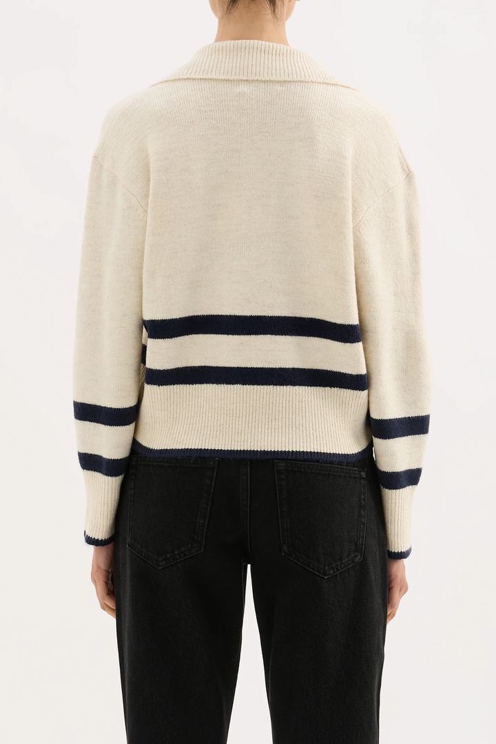 Nude Lucy Archer Rugby Knit - Cloud Stripe
