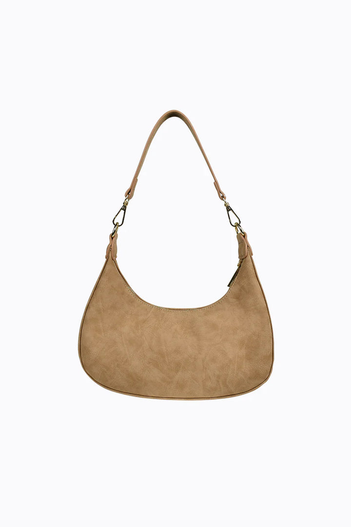 Peta + Jain Willow Faux Nubuck Shoulder Bag - Camel Nubuck/Gold