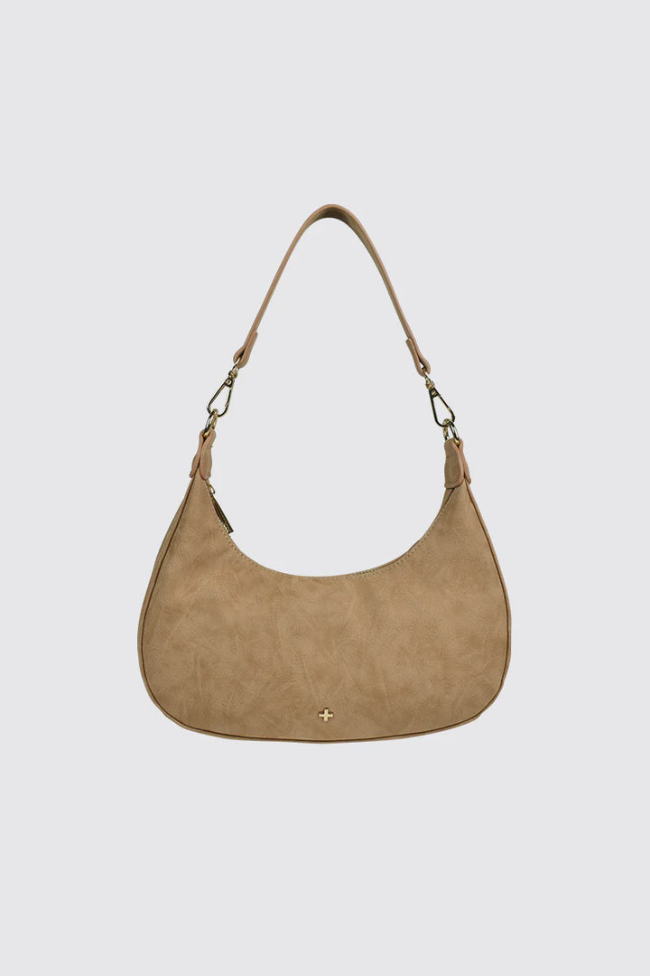 Peta + Jain Willow Faux Nubuck Shoulder Bag - Camel Nubuck/Gold