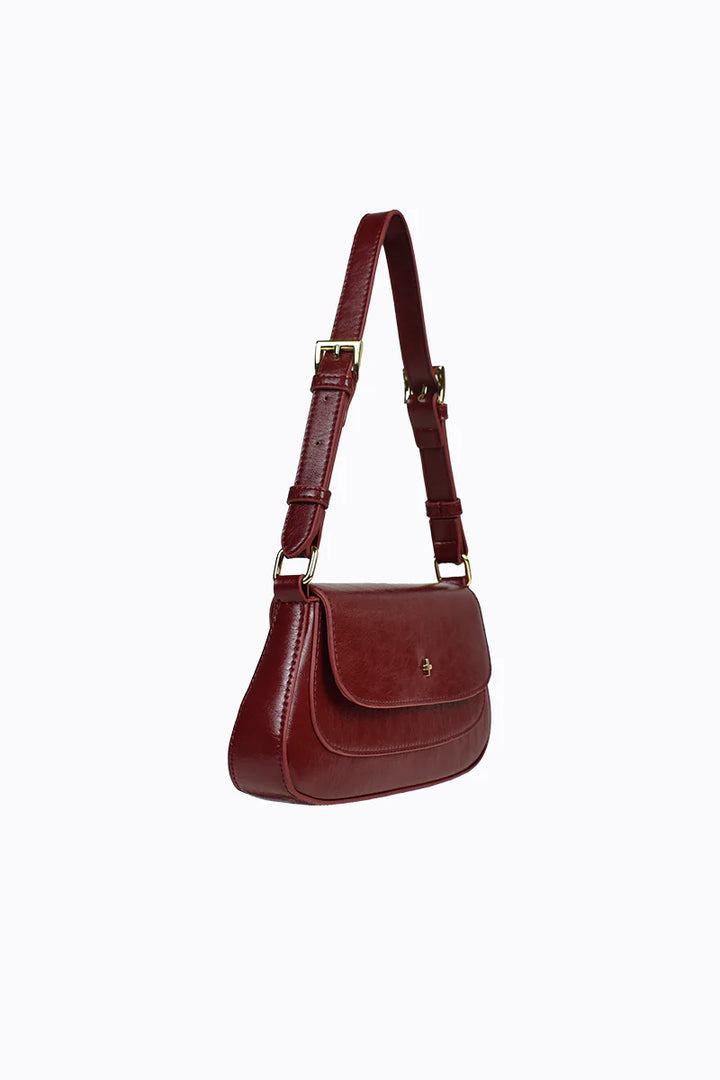 Peta + Jain Nikki Shoulder Bag - Cherry Crinkle/Gold