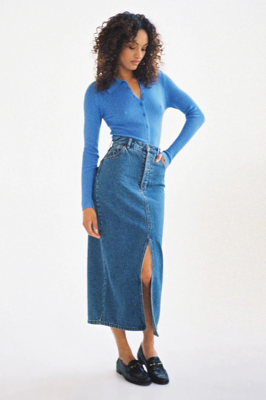 Rolla's Chicago Denim Skirt - Lyocell Blue Mid Vintage Blue