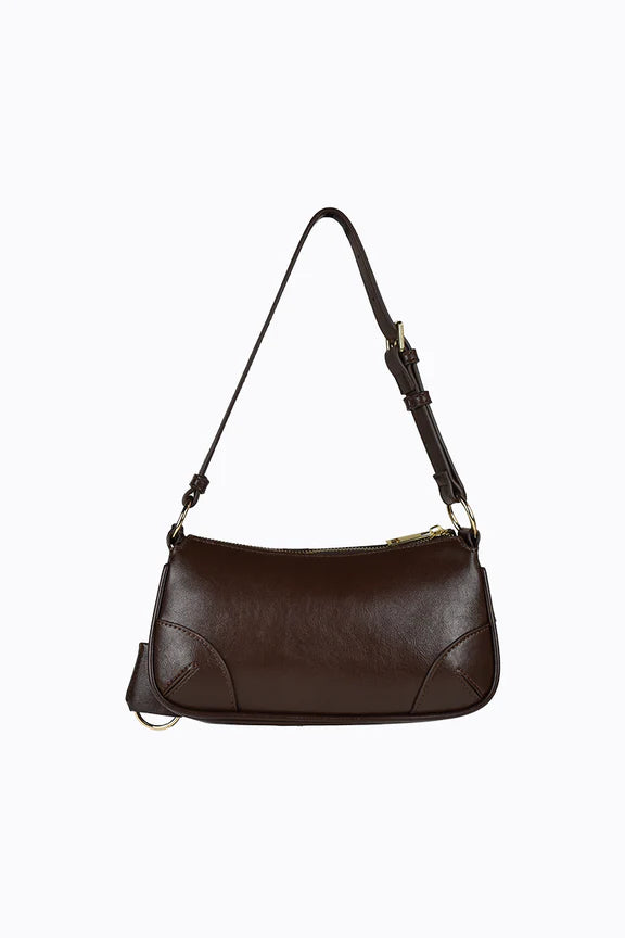 Peta + Jain Regina Shoulder Bag - Choc Crinkle/Gold