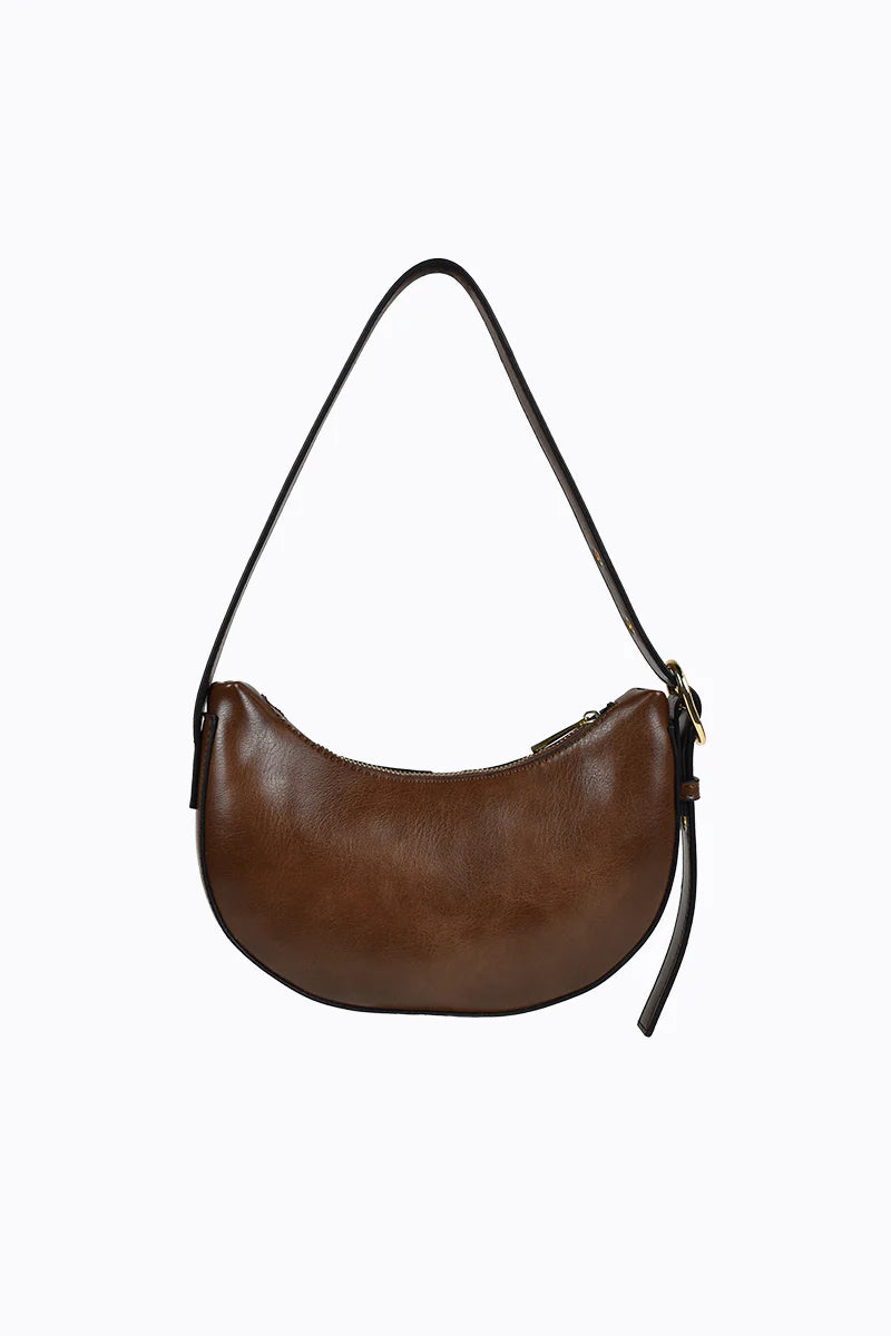 Peta + Jain Goldie Eyelet Shoulder Bag - Choc PU/Gold