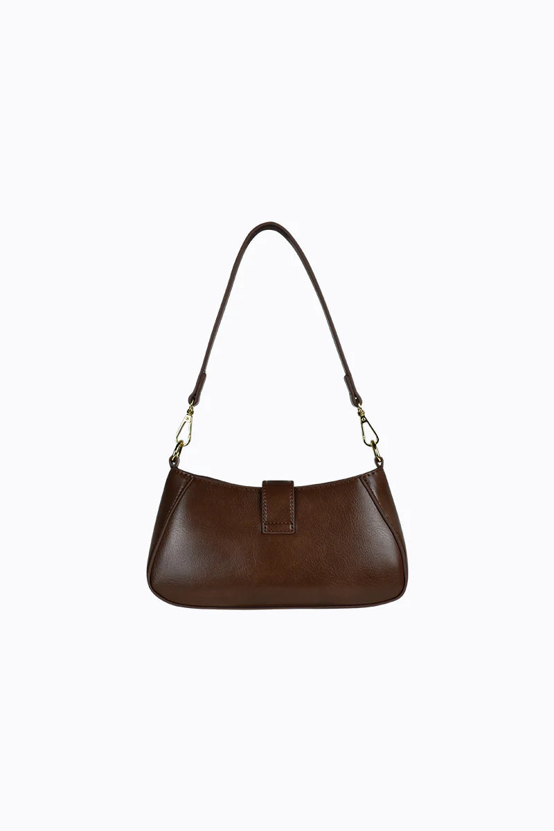 Peta + Jain Ripley Turnlock Shoulder Bag-Choc PU/Gold