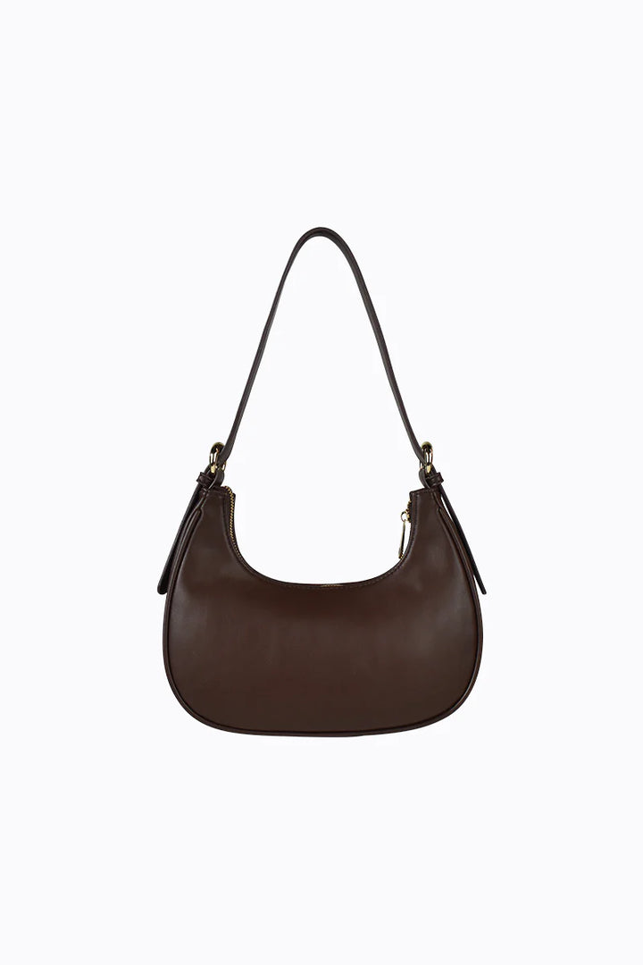 Peta + Jain BooBoo Curved Shoulder Bag- Chocolate PU/Gold