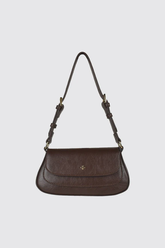 Peta + Jain Nikki Shoulder Bag - Chocolate Crinkle/Gold