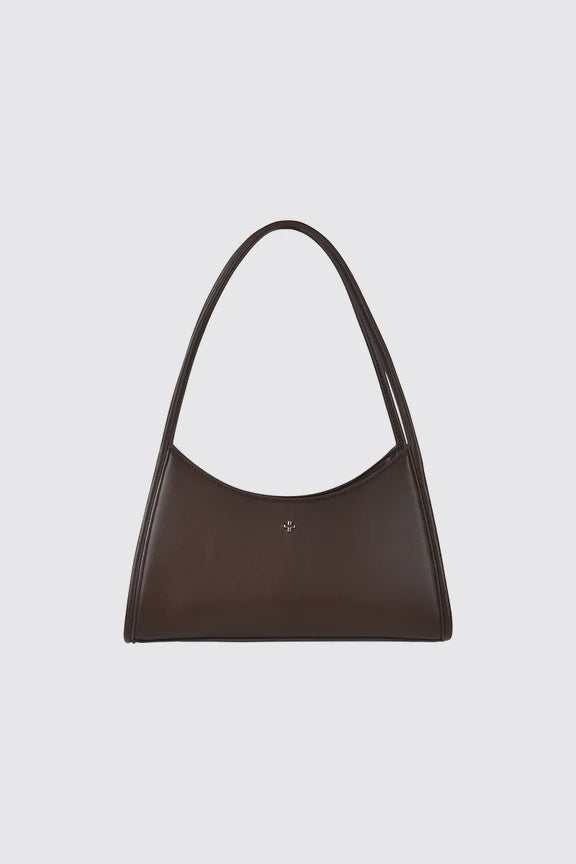 Peta + Jain Margy Double Handle Shoulder Bag - Choc PU/Silver