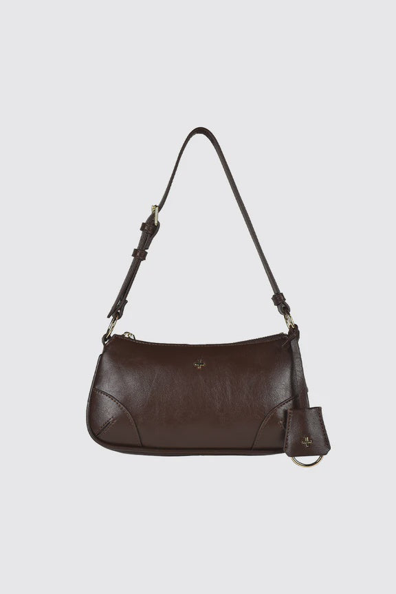Peta + Jain Regina Shoulder Bag - Choc Crinkle/Gold