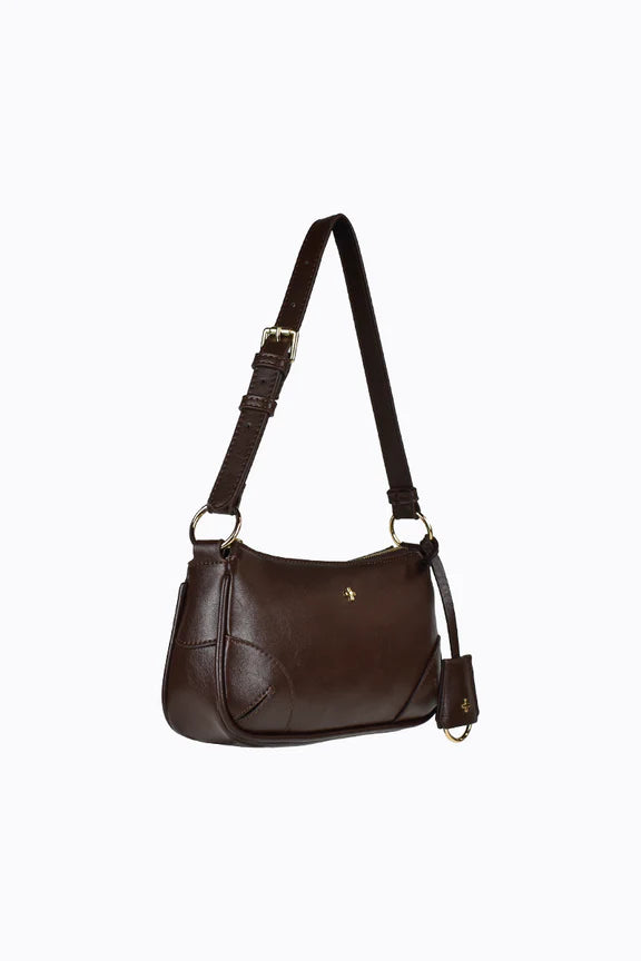 Peta + Jain Regina Shoulder Bag - Choc Crinkle/Gold