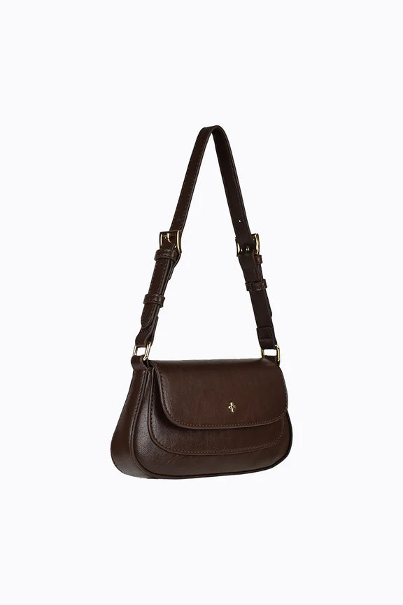 Peta + Jain Nikki Shoulder Bag - Chocolate Crinkle/Gold