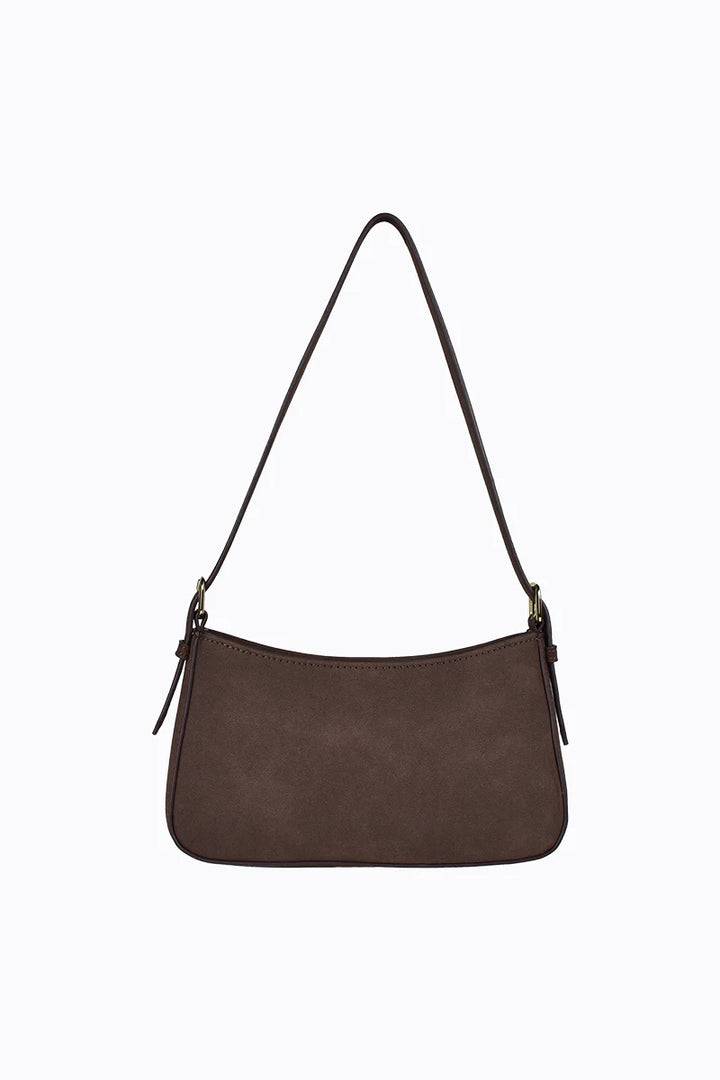 Peta + Jain Lilu Shoulder Bag-Choc Suede/Gold