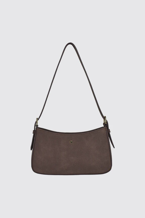 Peta + Jain Lilu Shoulder Bag-Choc Suede/Gold