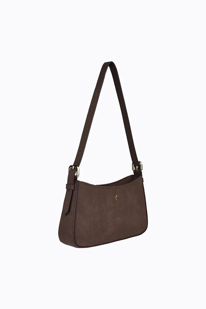 Peta + Jain Lilu Shoulder Bag-Choc Suede/Gold