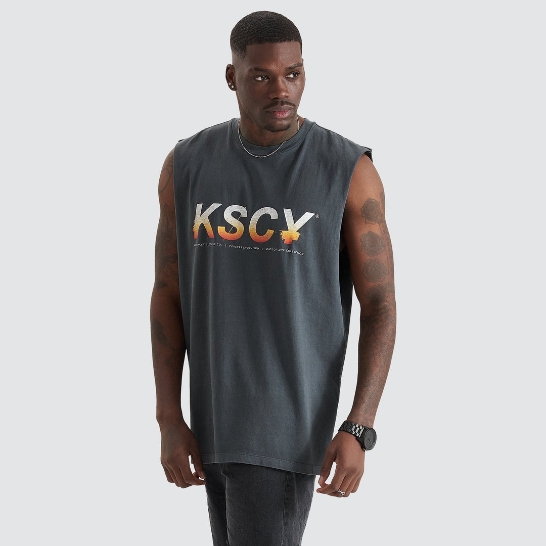 Kiss Chacey Conquer Relaxed Fit Muscle- Pigment Asphalt
