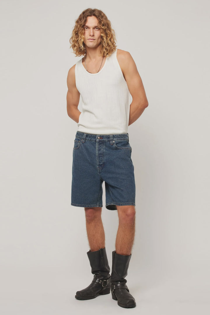 Rolla's Ezy Denim Short - Crimper - Mid Vintage Indigo