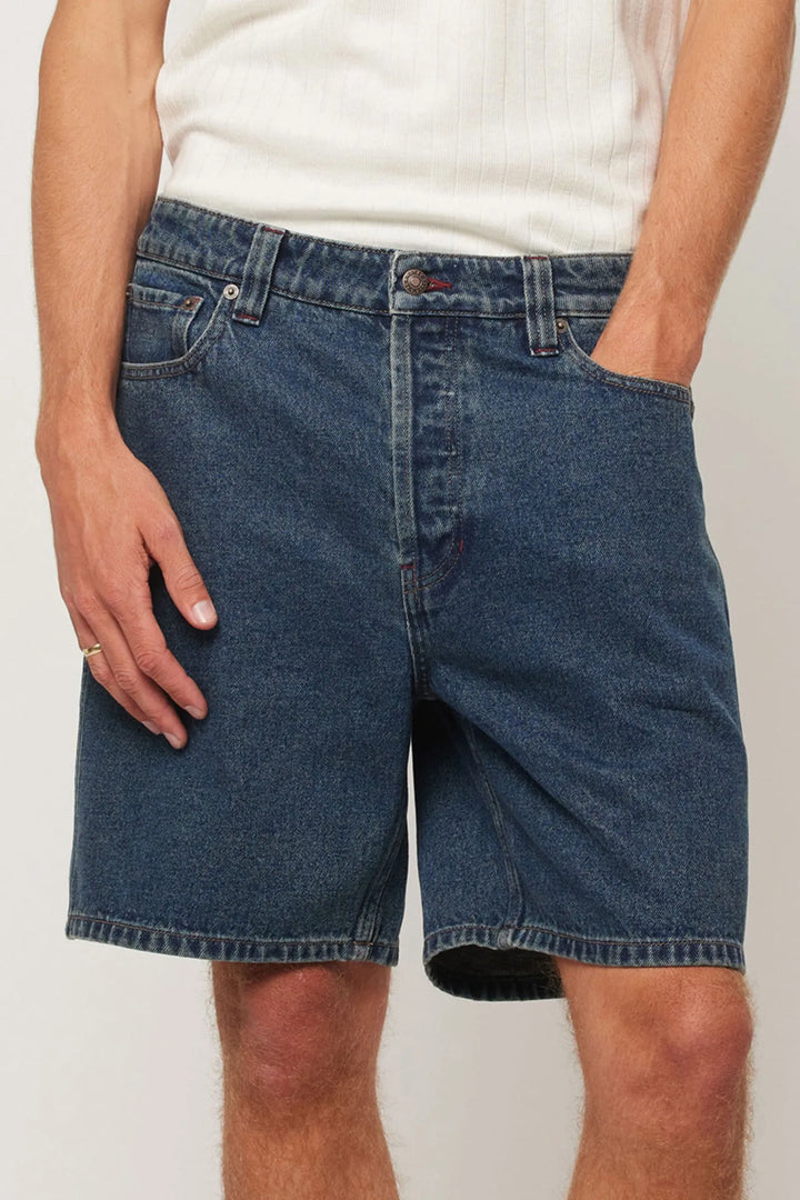 Rolla's Ezy Denim Short - Crimper - Mid Vintage Indigo