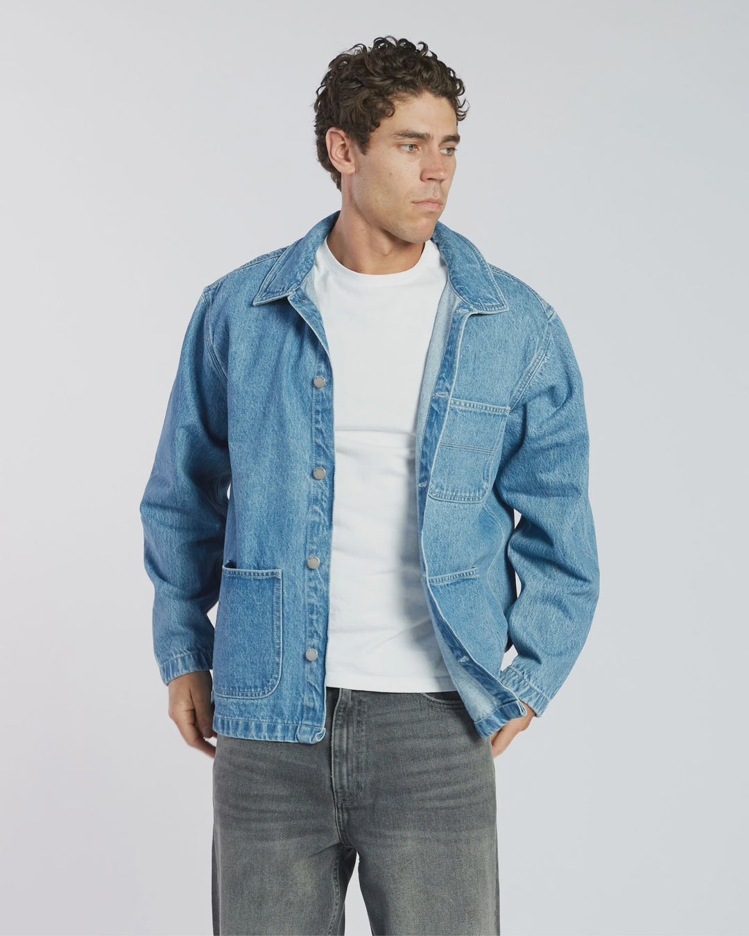 Dr Denim Devon Worker Jacket - Stream Sky Retro