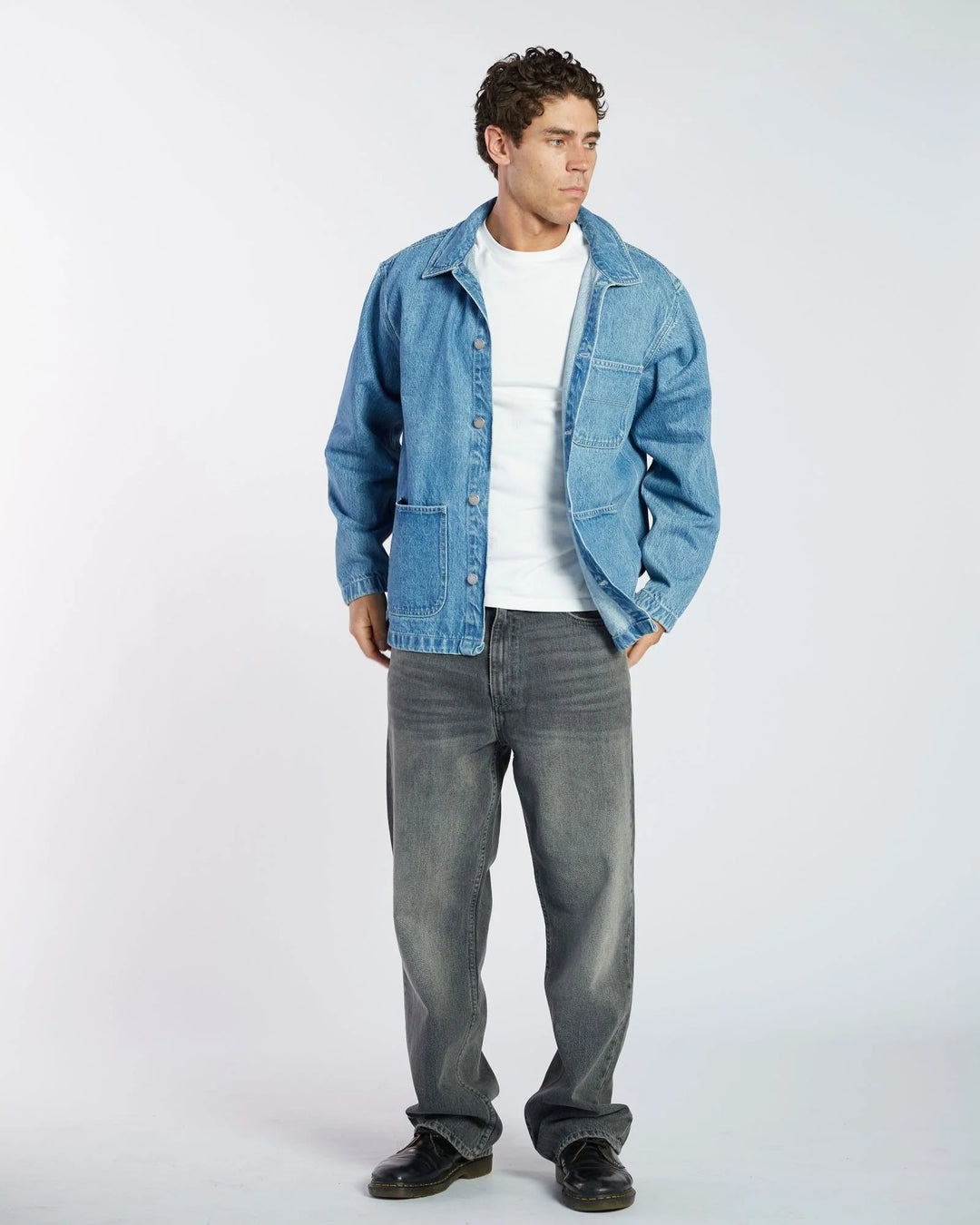 Dr Denim Devon Worker Jacket - Stream Sky Retro