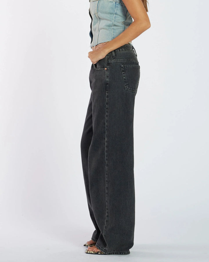 Dr Denim Hill Low Jean - Aged Black
