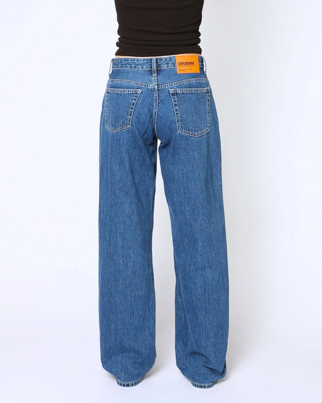 Dr Denim Hill Low Jean - Haze Mid Retro Contrast