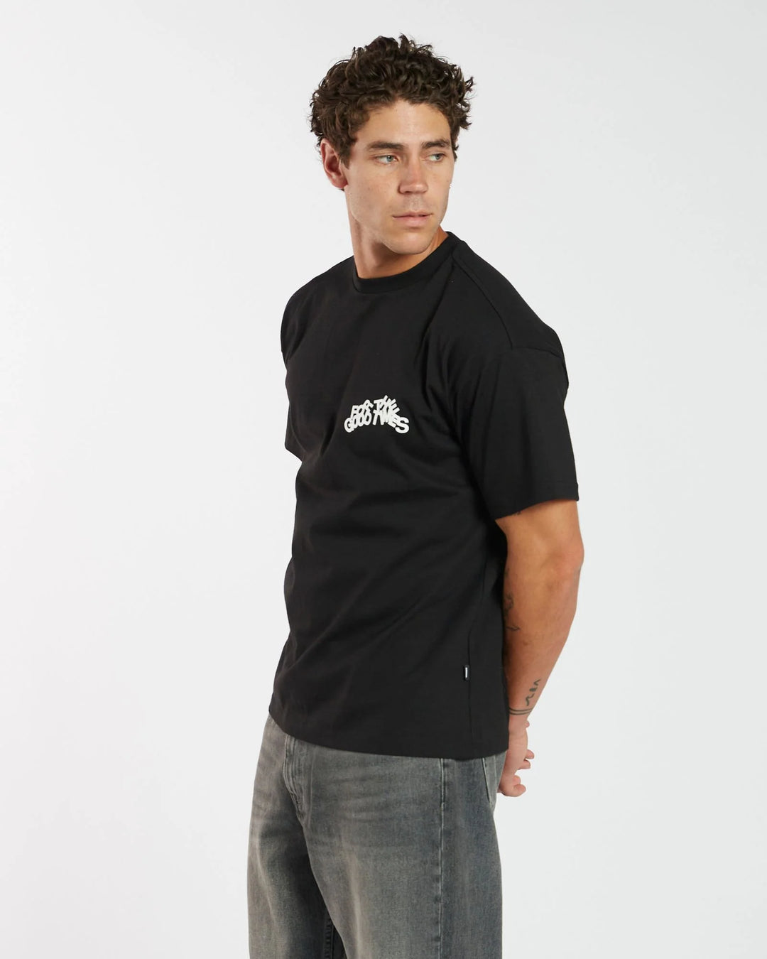 Dr Denim Trooper Tee - Black The Good Times