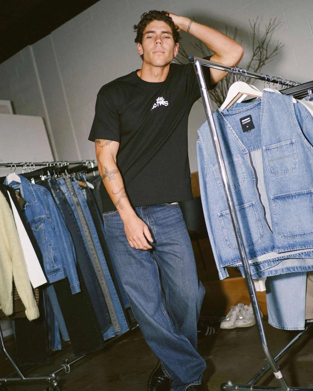 Dr Denim Trooper Tee - Black The Good Times