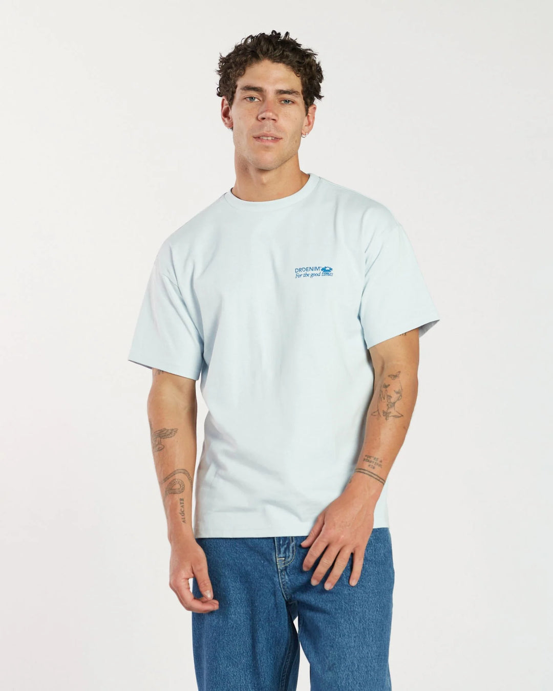 Dr Denim Trooper Tee - Sky DD Daisy
