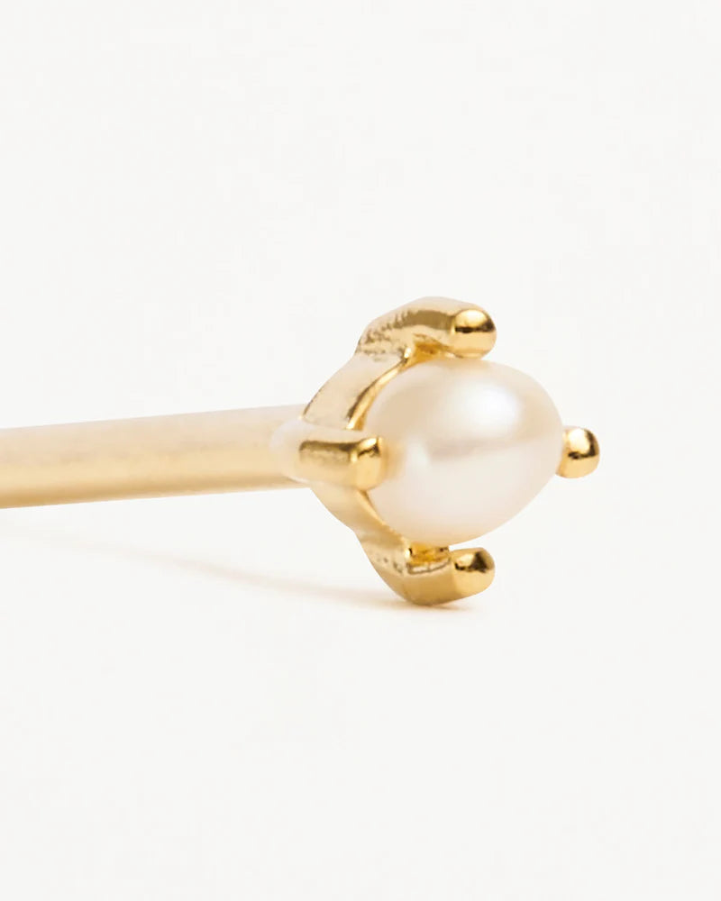 By Charlotte Moonlight Pearl Stud Earrings - 18k Gold Vermeil