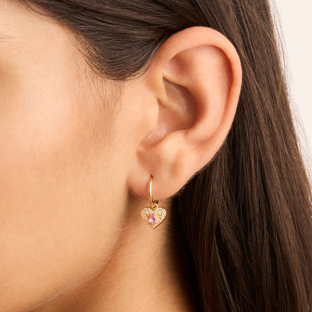 By Charlotte Connect With Your Heart Hoops - 18k Gold Vermeil
